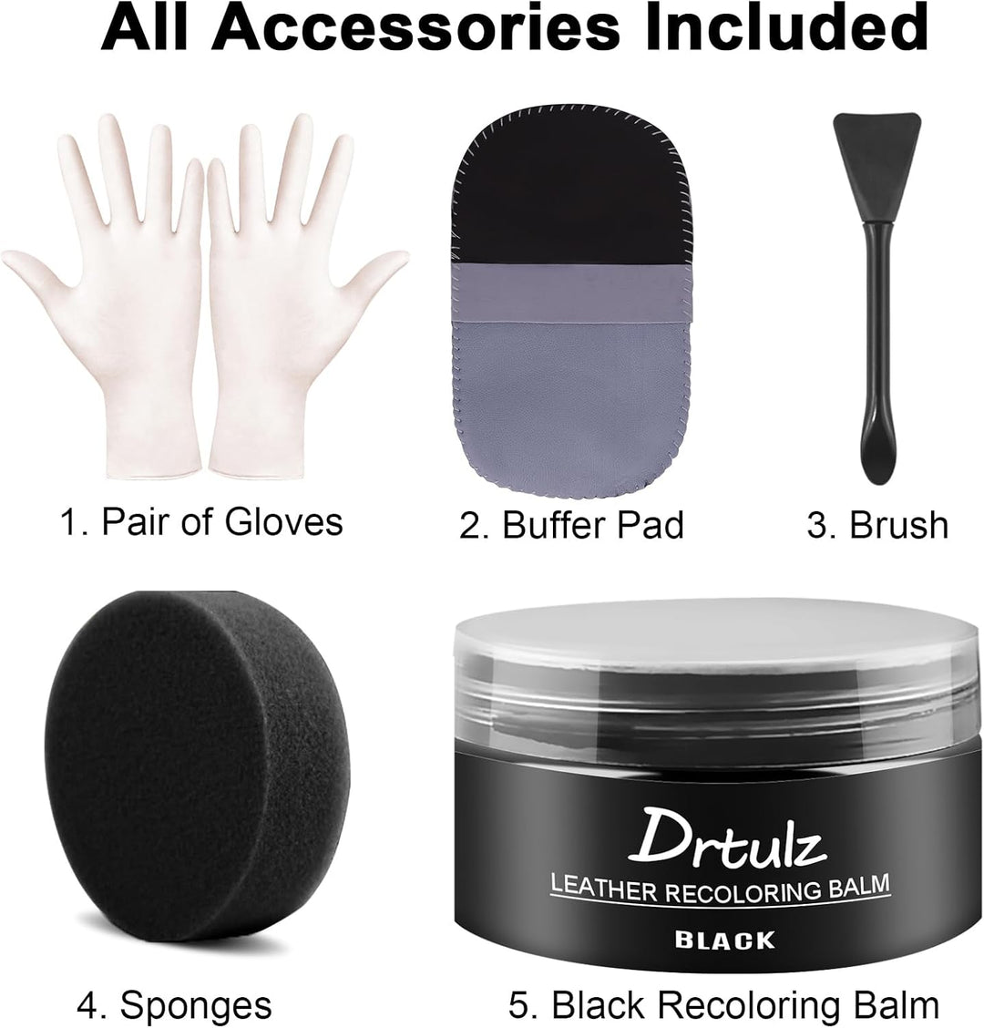drtulz Leder Reparatur Set Schwarz, Lederpflege Für Ledercouch, Für Vinyl Möbel, Sofa, Autositze, Sc