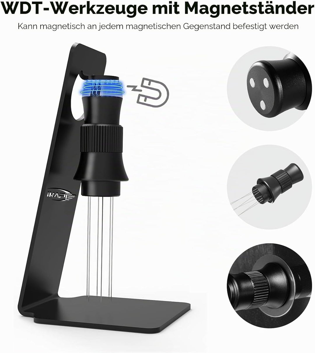 IKAPE Spaceship Espresso WDT Tool Verstellbarer Espresso-Rührer für Baristas Nadel Verteiler Tool mi