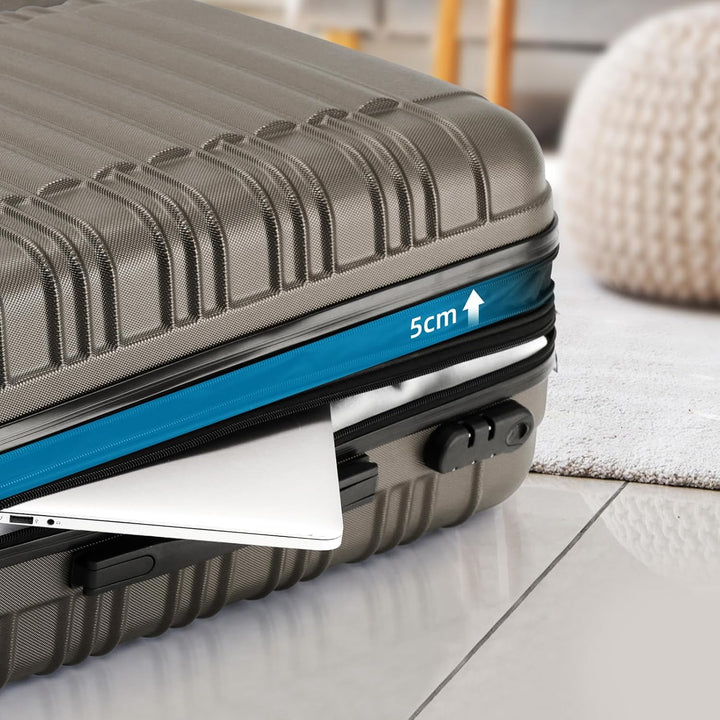 BEIBYE Hartschalen Koffer Trolley Rollkoffer Reisekoffer Zwillingsrollen Kofferset (Coffee, Set) Cof