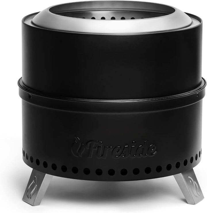 TURBRO Fireside 49 cm rauchfreie Feuerstelle für die Holzverbrennung im Freien, Edelstahl mit Stände