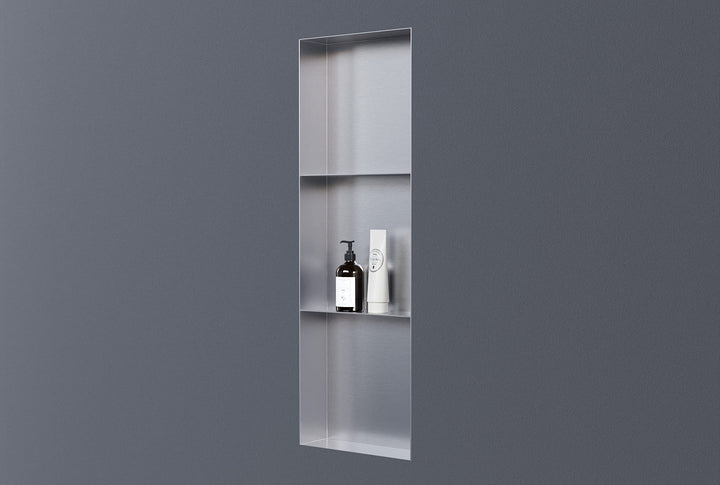 BERNSTEIN® Wandnische aus Edelstahl NT309010X 30 x 90 x 10 cm randlos mit Ablagefach Duschablage für