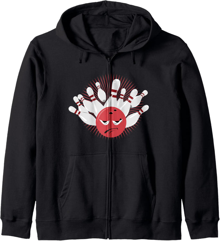 Bowling Pins Zeichnung Bowlingsport Bowlingkugel Kapuzenjacke