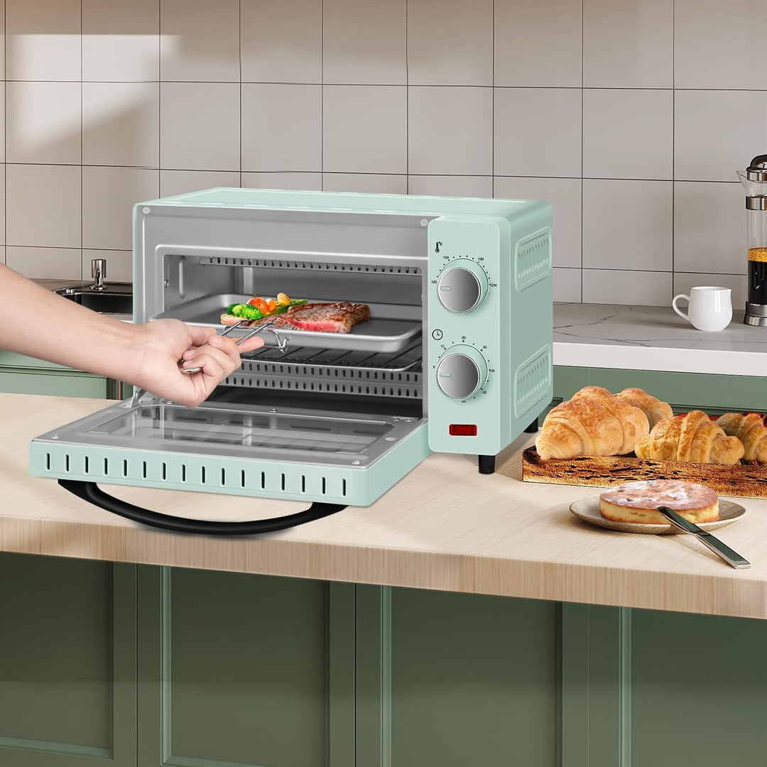 WANNYTON Minibackofen, Backofen 10 L, 650 Watt, 100-230 °C Timer 0-60 Min. inkl. Backblech Grillrost