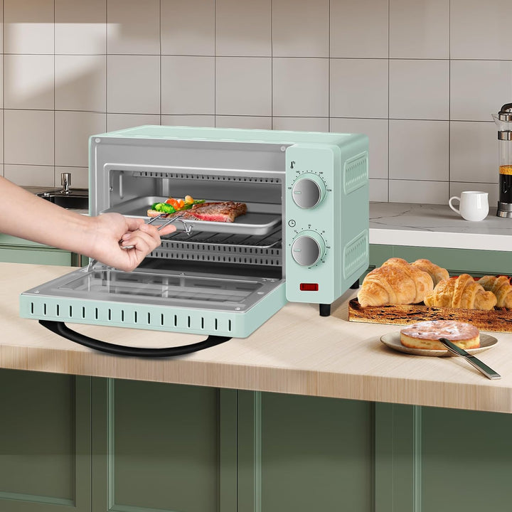 WANNYTON Minibackofen, Backofen 10 L, 650 Watt, 100-230 °C Timer 0-60 Min. inkl. Backblech Grillrost