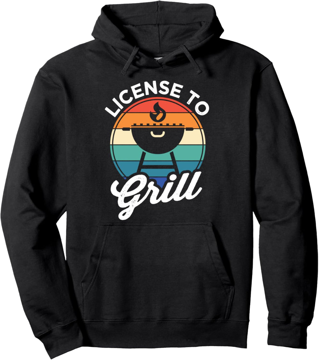BBQ Sommer Grill Lustige Retro-Vintage Barbecue Grillmeister Pullover Hoodie