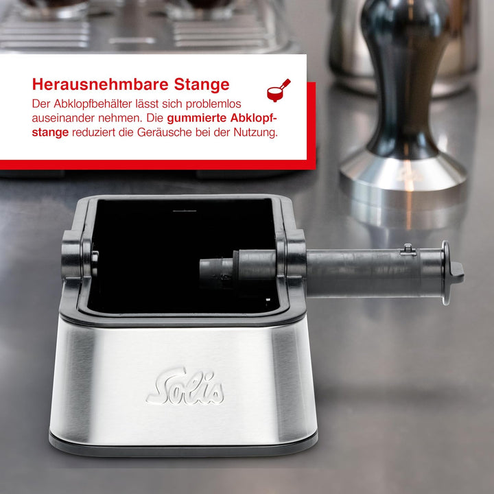 Solis Perfetta Coffee Knock-Box - Abklopfbehälter für Siebträger - Knock Box - Kaffeesatz Abschlagbe