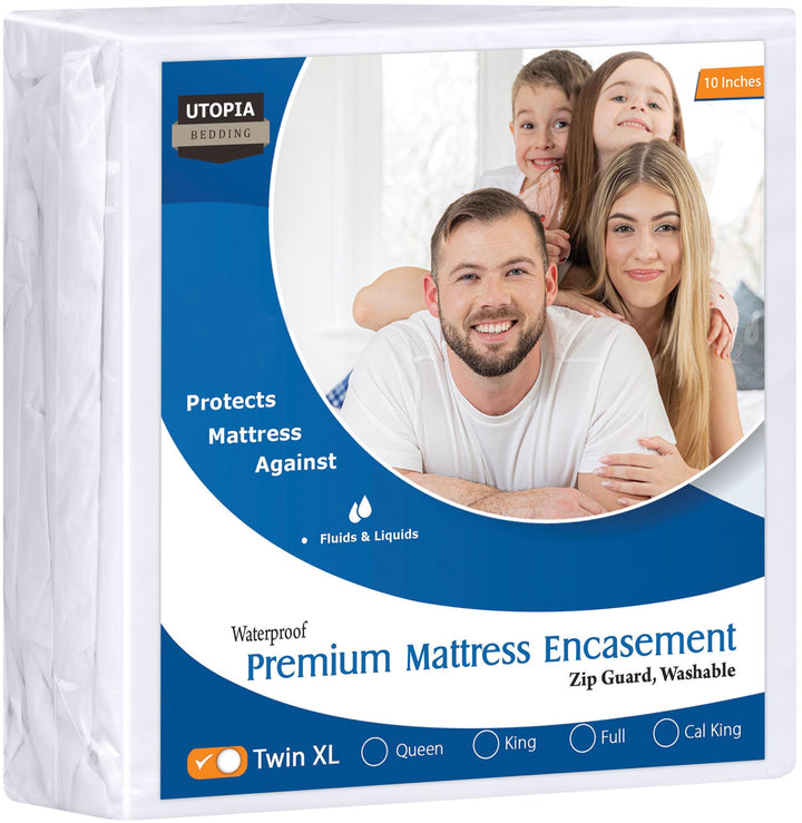 Utopia Bedding UBPREMIUM Matratzenüberzug, Polyester, Weiss/opulenter Garten, Twin XL Twin XL 25,4 c