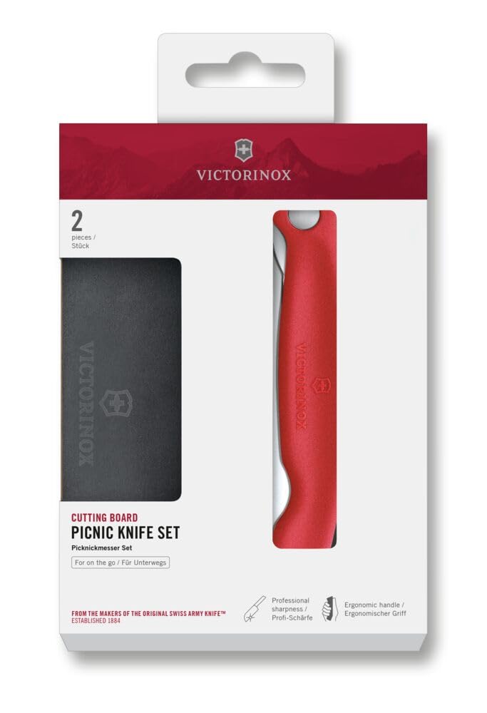 Victorinox Swiss Classic Faltbares Picknick-Messer und Schneidebrett, für Obst, Gemüse, Brötchen, We