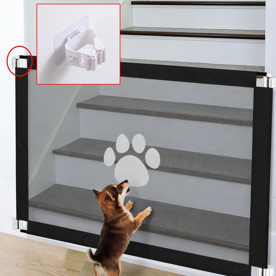SUQ Hunde Treppenschutzgitter mit Eisenrohren, 100 * 80 CM Hundegitter Sicherheit Selbstmontage Türg