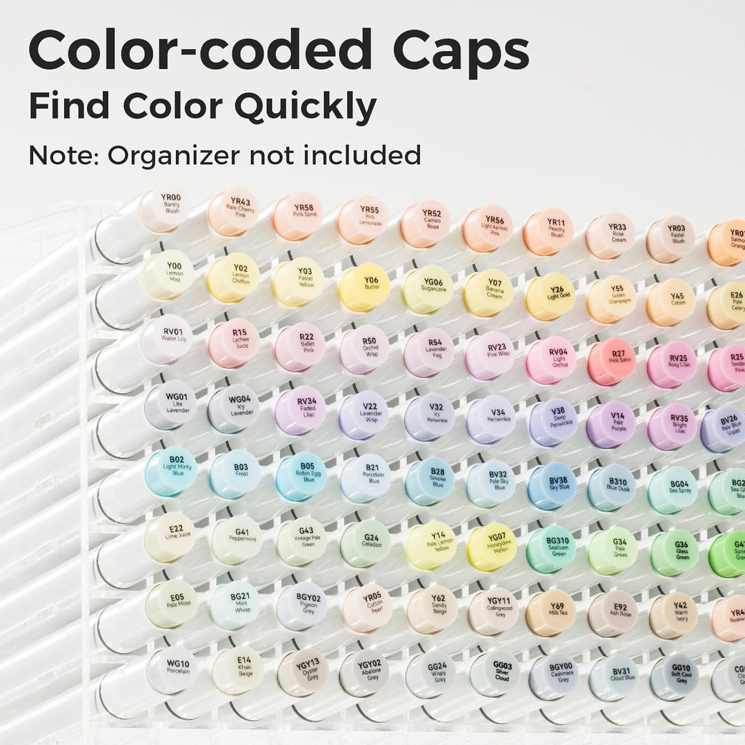 Ohuhu Marker Stifte Pastel mit 96 Farben, doppelseitige Farbspitze Brush Marker für Entwürfe und Com