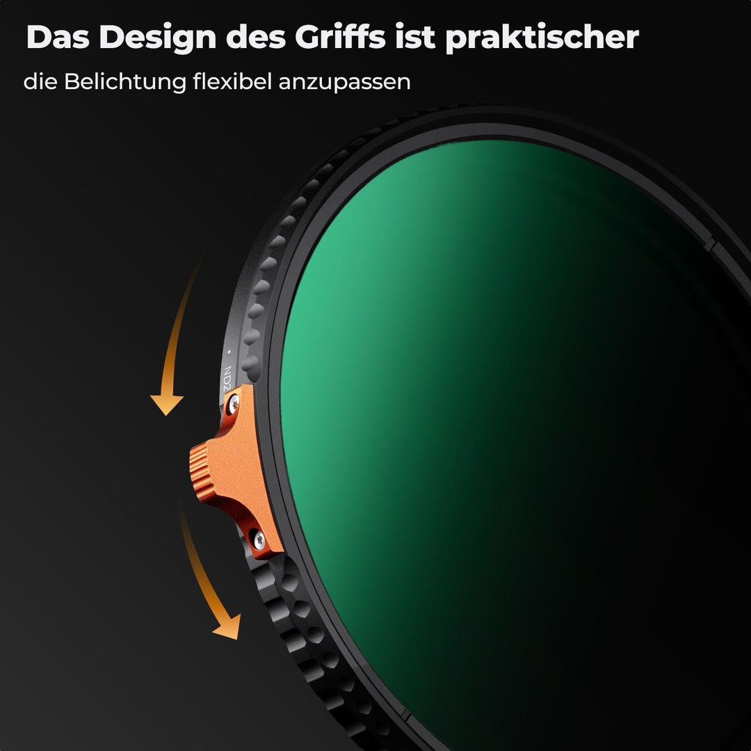 K&F Concept Nano-X 62mm ND Filter Variabler Graufilter ND2-400 (1-9 Stop) Vario ND Filter mit Filter