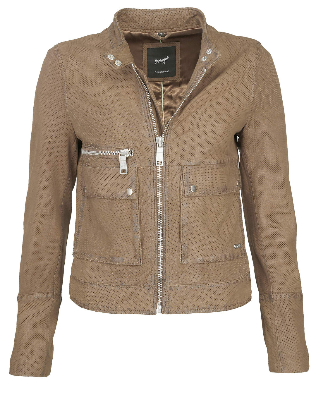 Maze Damen Lederjacke Clermont XL beige, XL beige