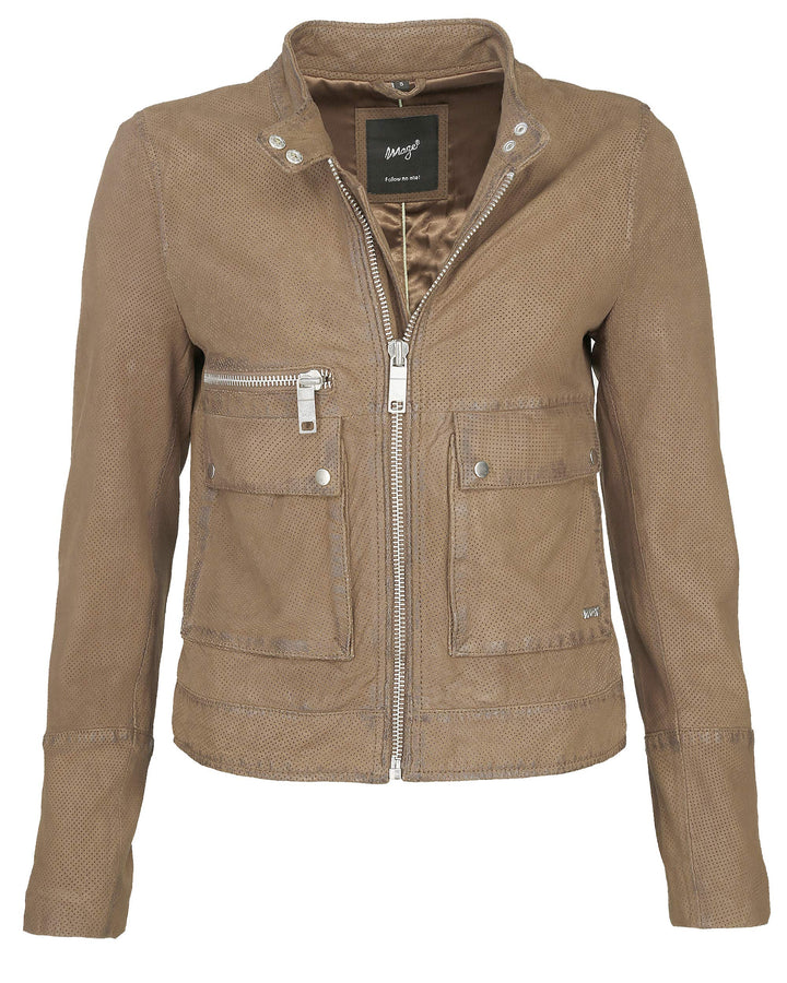 Maze Damen Lederjacke Clermont XL beige, XL beige