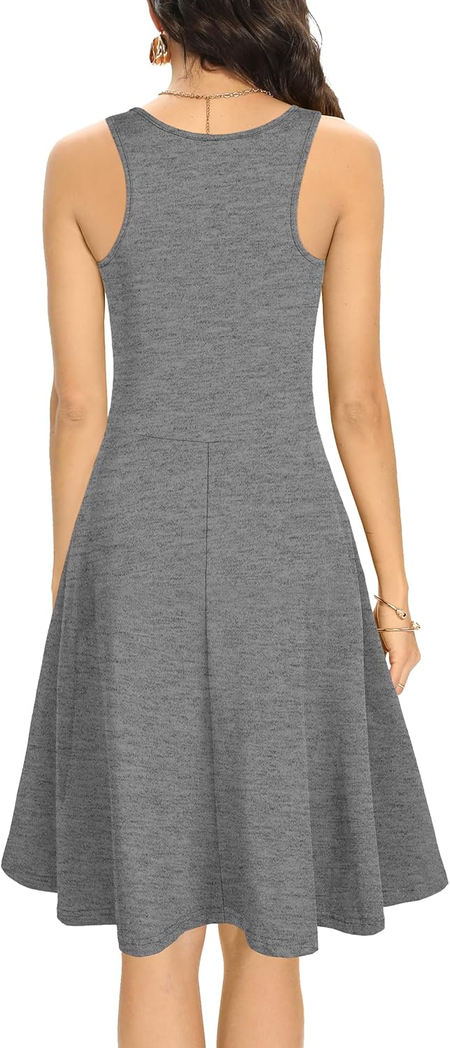 Missufe Damen Sommerkleid Minikleid Rockabilly Freizeitkleid Skaterkleid Kurzes Tank Kleider XS Dunk