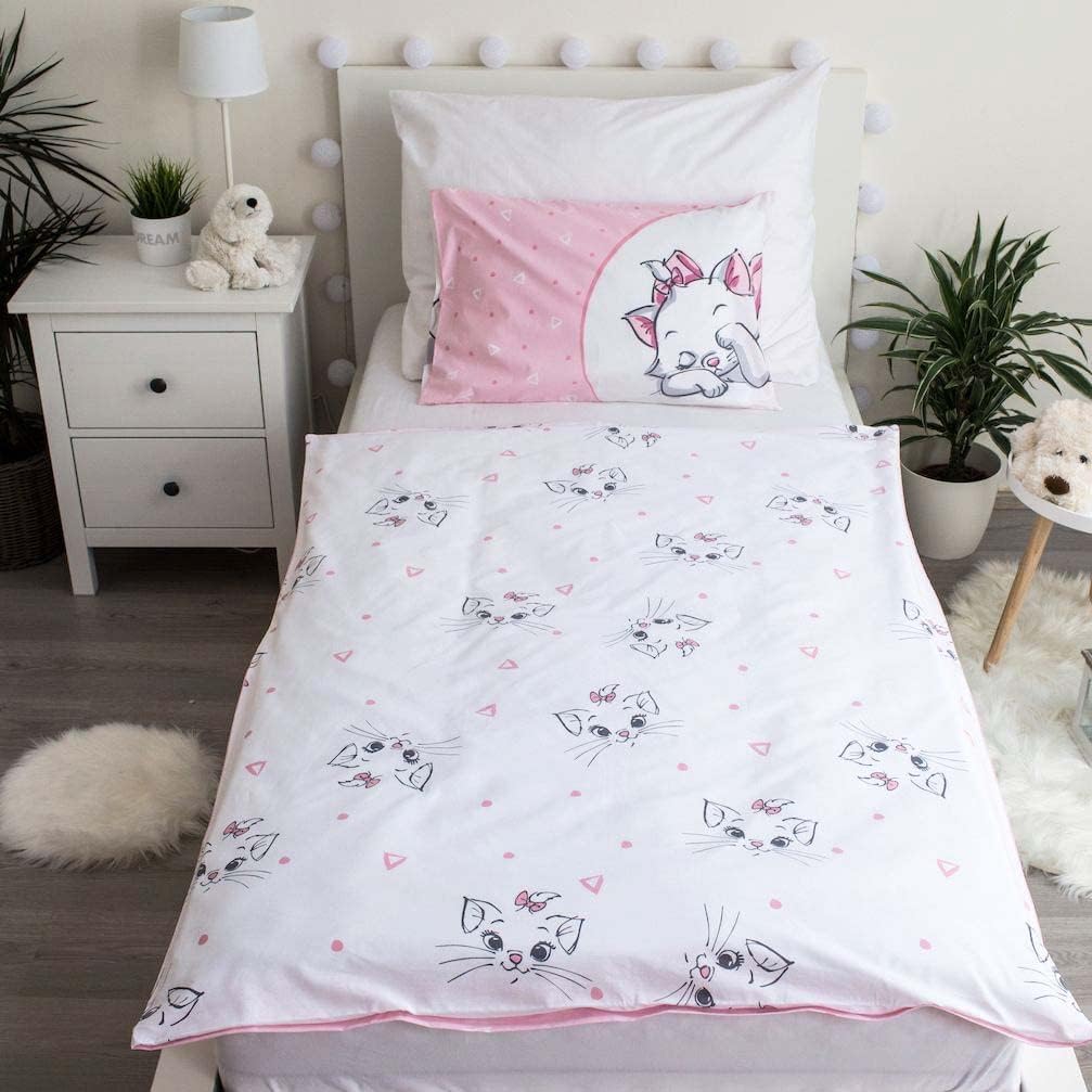 JFabrics Disney Aristocats Bettwäsche-Set für Mädchen und Kinderbett, Hellrosa, 100 x 135 cm - 40 60