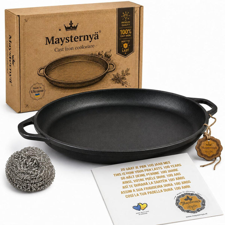 Gusseiserne Bratpfanne - BBQ Zubehör - Aussenküche - Geeignet Für Alle Wärmequellen - Ofenschale - B