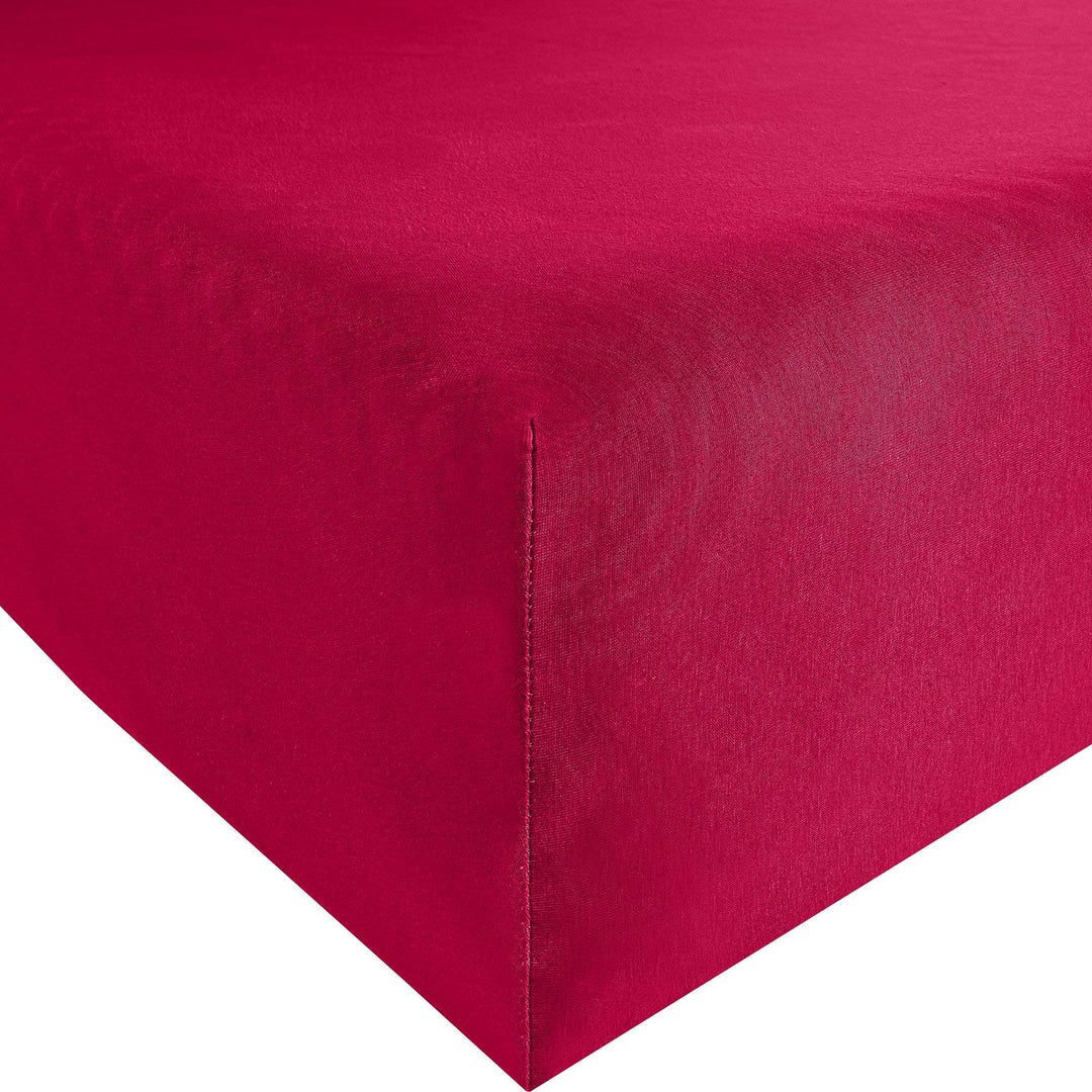 Erwin Müller Spannbettlaken, Spannbetttuch Memmingen Interlock-Jersey rot Grösse 90x210-100x220 cm -