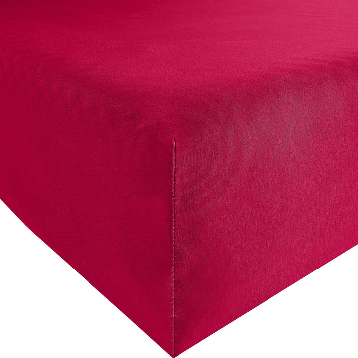 Erwin Müller Spannbettlaken, Spannbetttuch Memmingen Interlock-Jersey rot Grösse 90x210-100x220 cm -