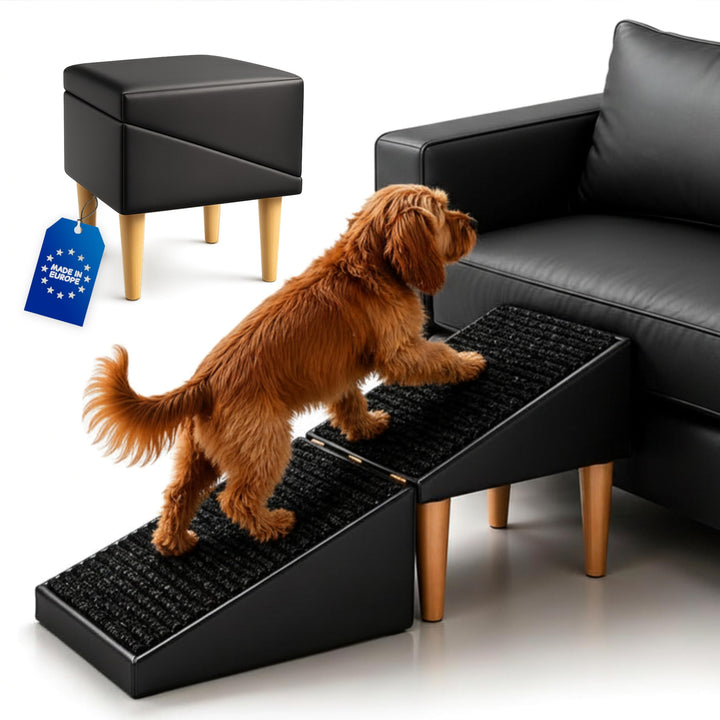 Outentin Hundetreppe Klappbar – rutschfeste Hunderampe &amp; Weiche Haustiertreppe für Kleine &amp; Grosse H