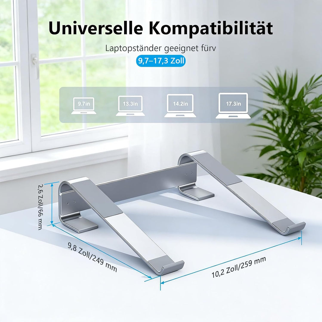 JOOF Aluminium Laptop Ständer, tragbarer Kühlständer, Ergonomisch Laptop Halterung für Schreibtisch