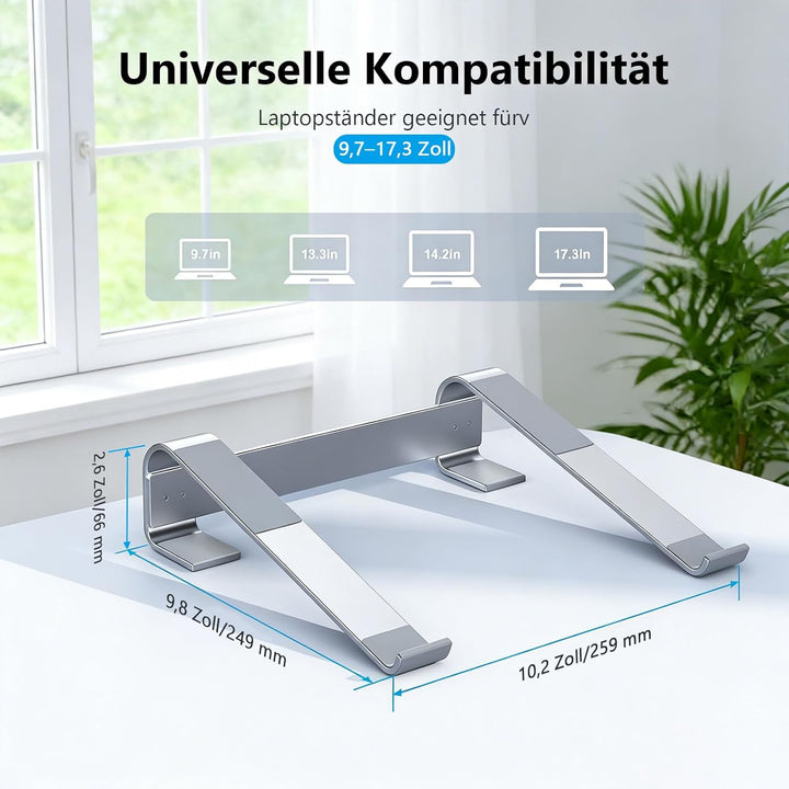 JOOF Aluminium Laptop Ständer, tragbarer Kühlständer, Ergonomisch Laptop Halterung für Schreibtisch