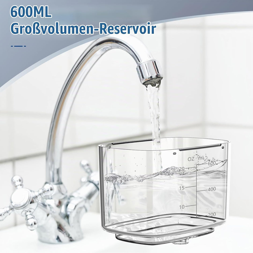 Sawgmore Munddusche, Elektrische Zahnzwischenraumreiniger mit 10 Einstellbaren Druckstufen, 600ml Fa