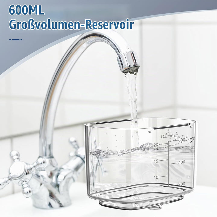 Sawgmore Munddusche, Elektrische Zahnzwischenraumreiniger mit 10 Einstellbaren Druckstufen, 600ml Fa