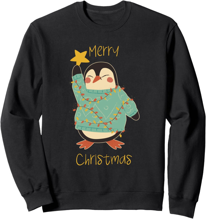 Weihnachtsshirt Weihnachtspullover Weihnachtspulli Pinguin Sweatshirt