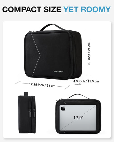 bagsmart Kabeltasche, Doppelte Schichte Elektronik Organizer Reise Elektronische Tasche für Kabel, L