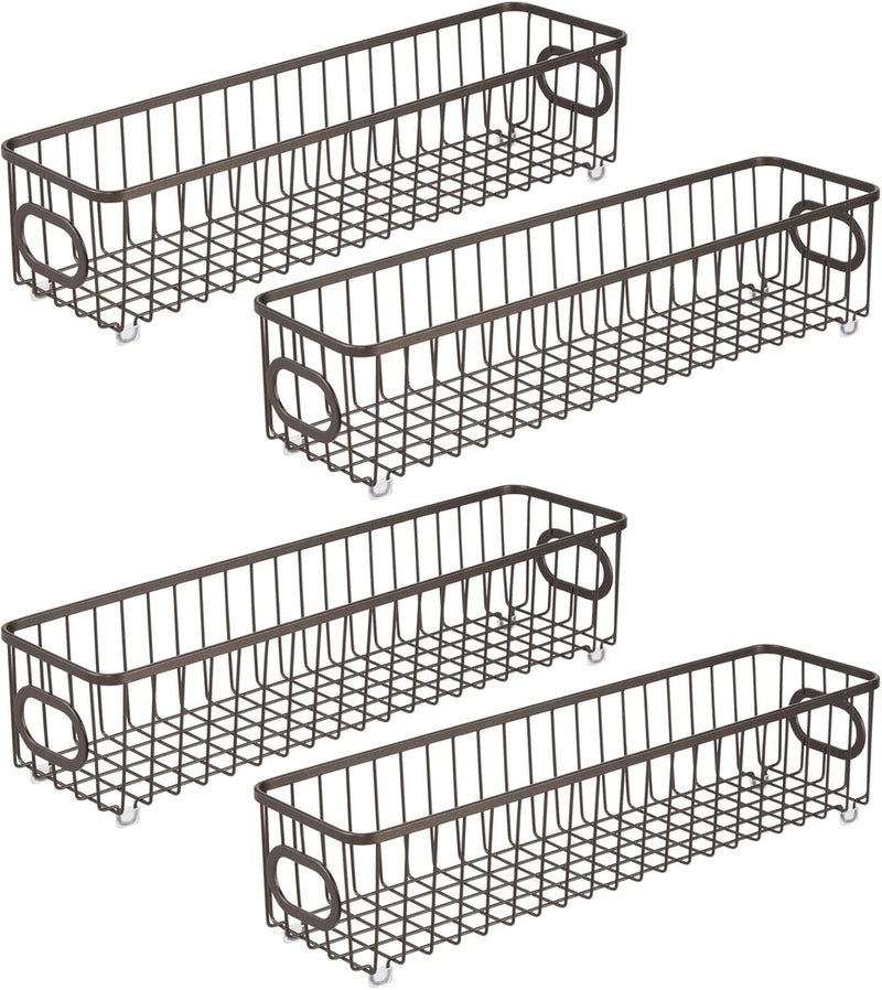 mDesign 4er-Set Küchenkorb aus Metall – flexibler Aufbewahrungskorb für die Küche, Vorratskammer etc