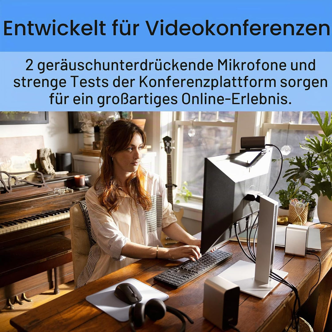 HP CONSUMER. 960 4K Streaming Webcam UHD Auflösung 60 FPS 100° Sichtfeld 360° schwenkbar KI unterstü