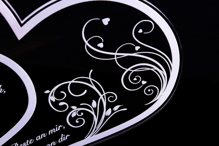 Acryl Schild in Doppelherz Form Liebe Mama, Perfekt zu Muttertag oder Weihnachten, mit Lasergravur,