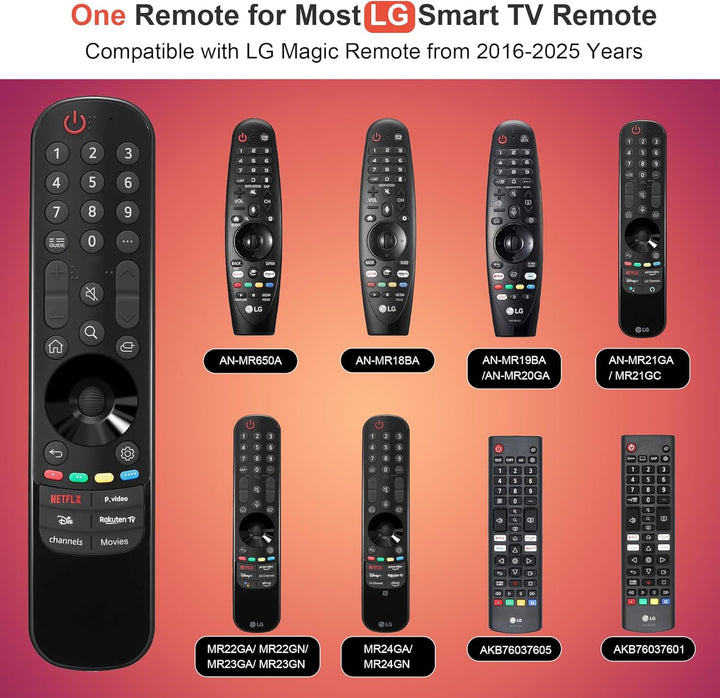 Ersatz für LG Magic Remote, MR24GA MR23GA MR22GN MR21GA MR20GA Universal Fernseher Fernbedienung kom