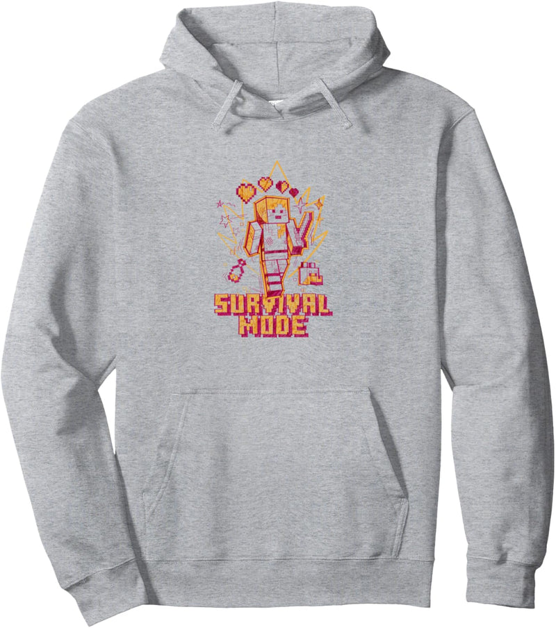 Minecraft Alex Survival-Modus, Rot / Orange Pullover Hoodie