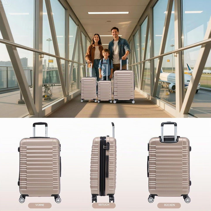 3tlg Hartschalenkofferset Kofferset, M-L-XL, Erweiterbare Kapazität Reisekofferset Hartschalenkoffer