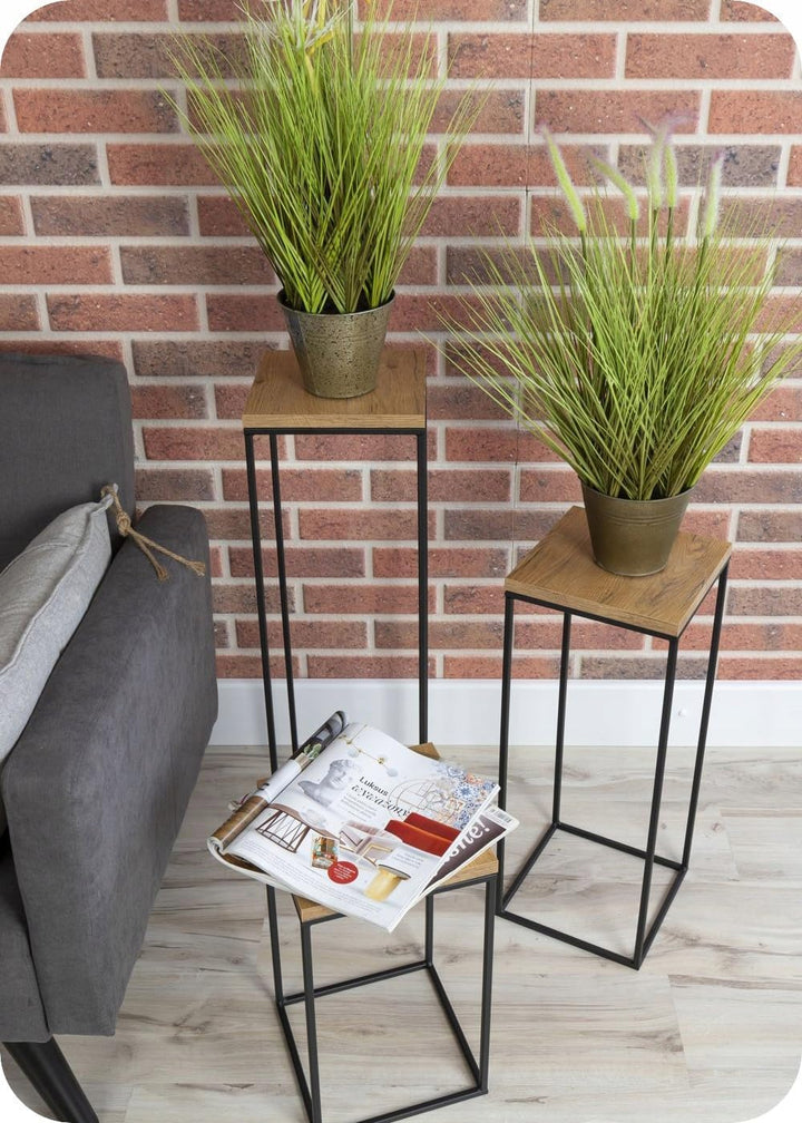 HowHomely Pflanzenständer Metall 60 cm Hoch - Stabiler und Fester Blumenhocker im Loft Stil - Blumen