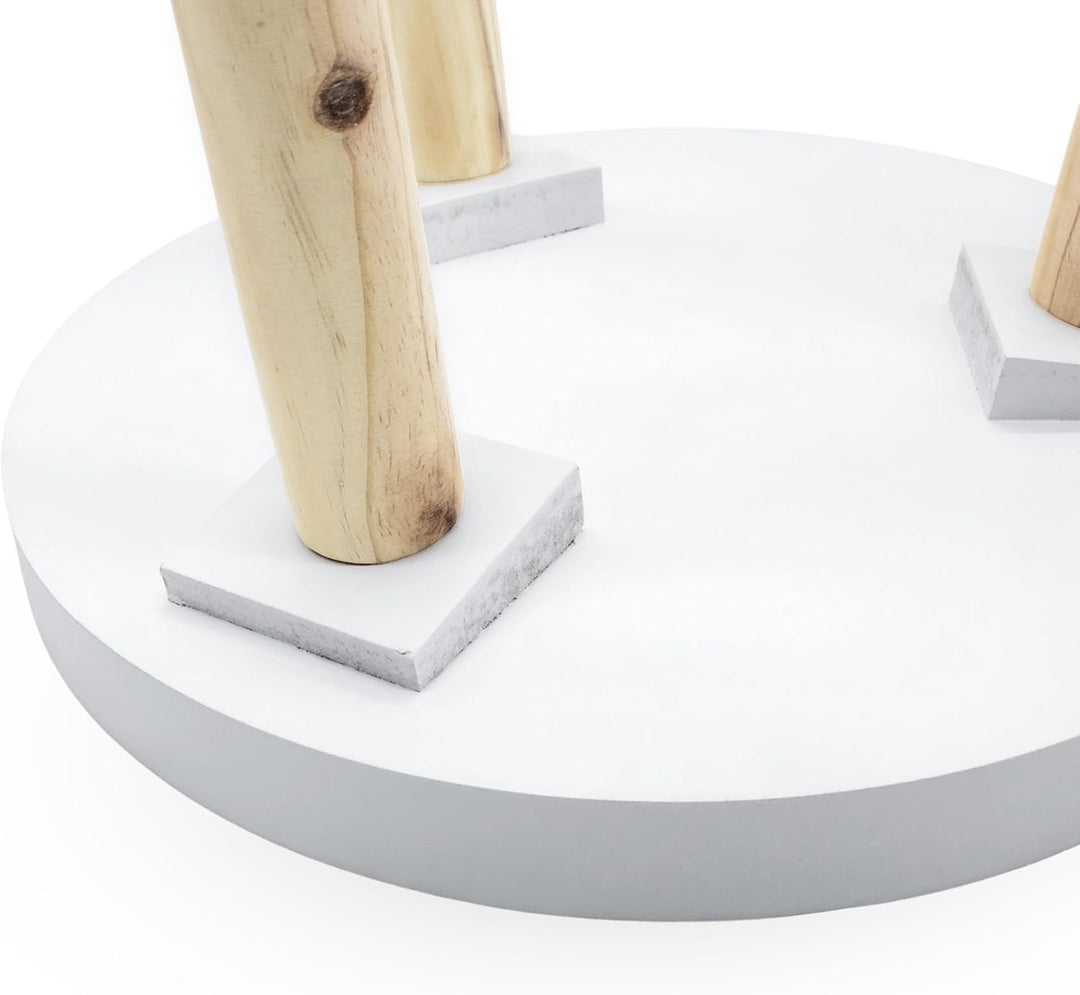 Deko Holz Tisch 36x30 cm - weiss - Kleiner Beistelltisch Couchtisch Sofatisch, Weiss