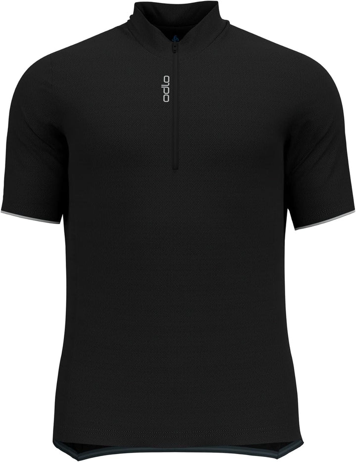 Odlo Herren Essentials_411972 Radtrikot halber Reissverschluss S Schwarz, S Schwarz