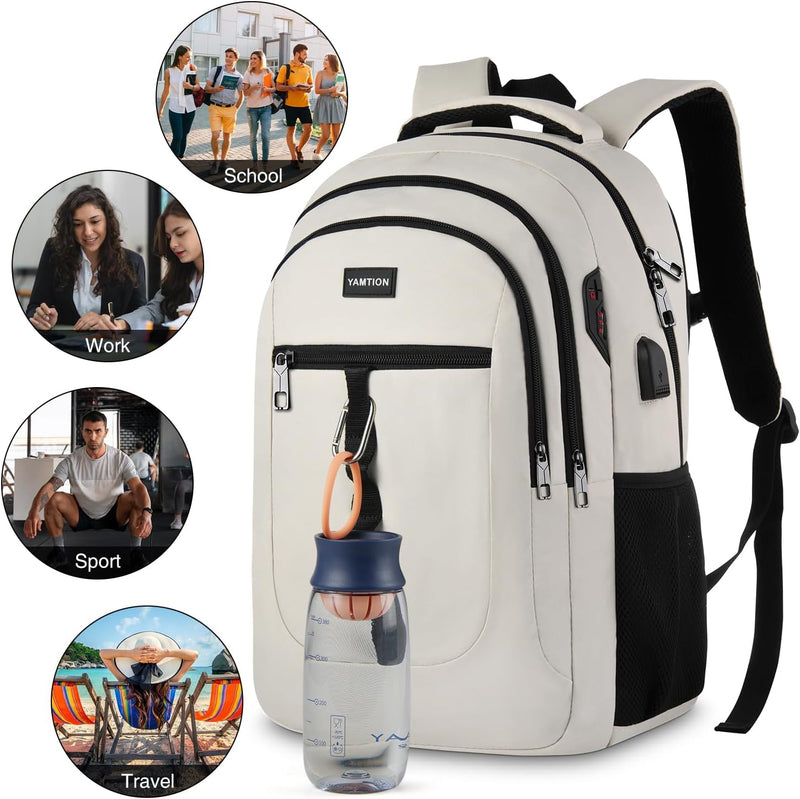 YAMTION 17.3 Zoll Rucksack Herren und Damen,Unisex Schulrucksack Teenager für Jungen Mädchen Laptop