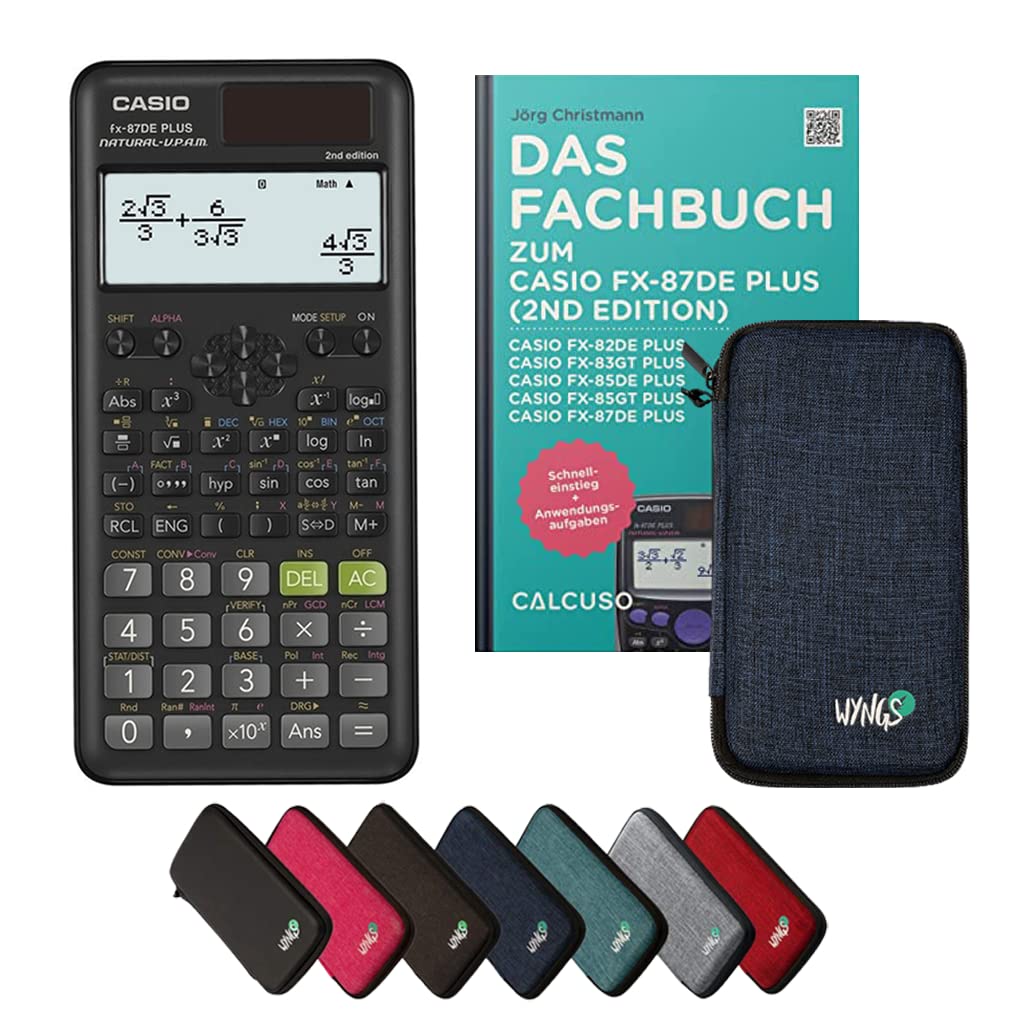 CALCUSO Standardpaket: Casio FX-87DE Plus 2 technisch-wissenschaftlicher Taschenrechner + WYNGS Schu