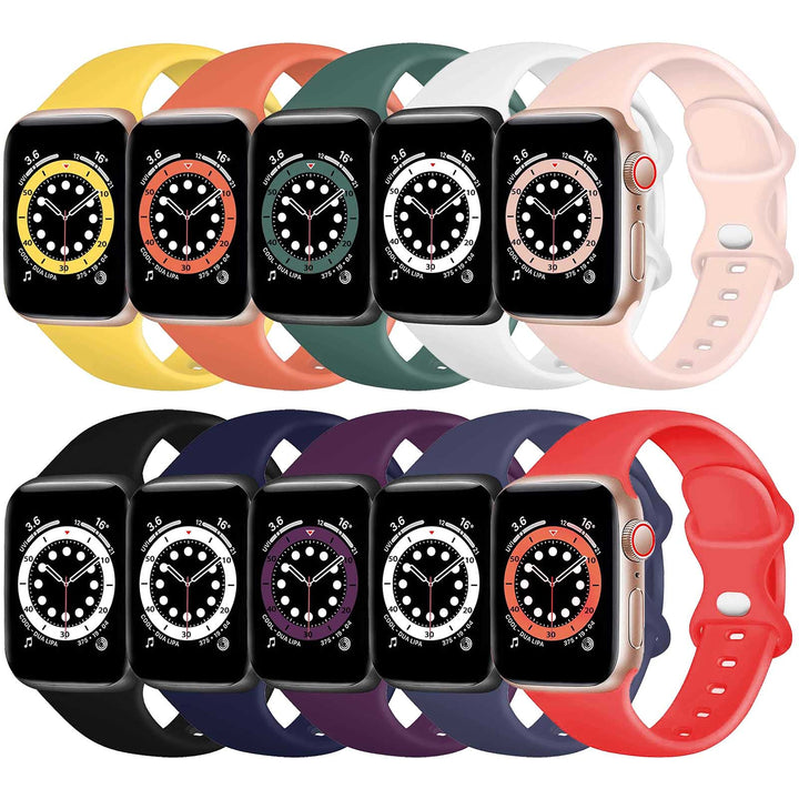TopPerfekt Silikon-Armband kompatibel mit Apple Watch Armband 38 mm 40 mm 41mm 42mm 44mm 45mm, Silik