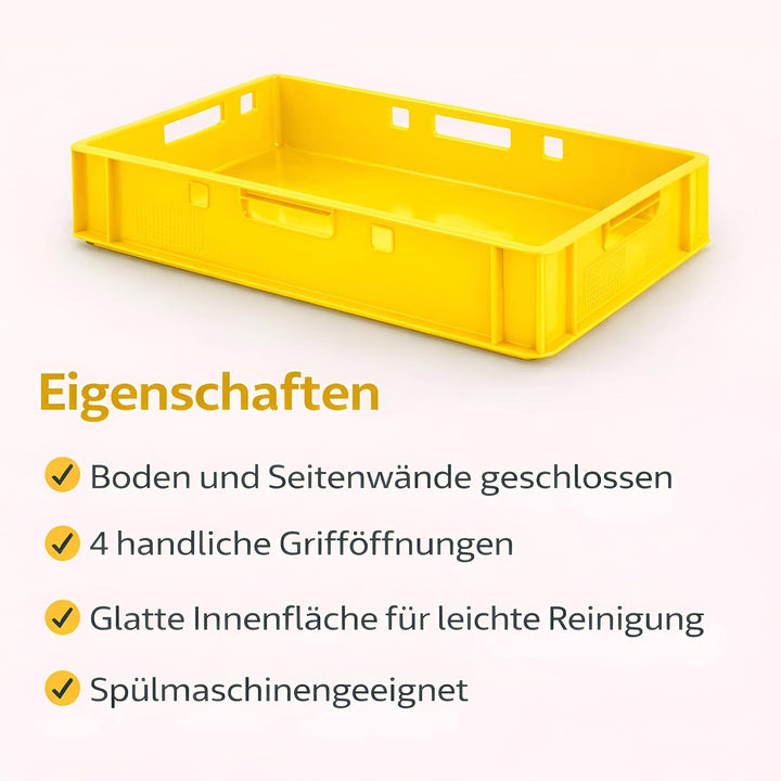 BURI Fleischerkiste E1 Lagerkiste 60x40x12,5 cm | Fleischkiste Metzgerkiste flach | extrem vielseiti