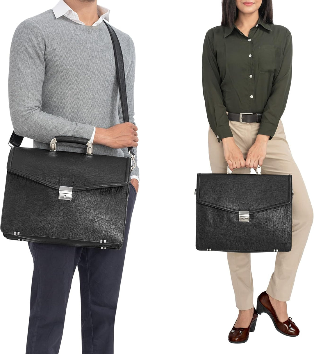 STILORD Lazarus Aktentasche Leder Gross Herren Damen Businesstasche 15,6 Zoll Laptoptasche Umhängeta