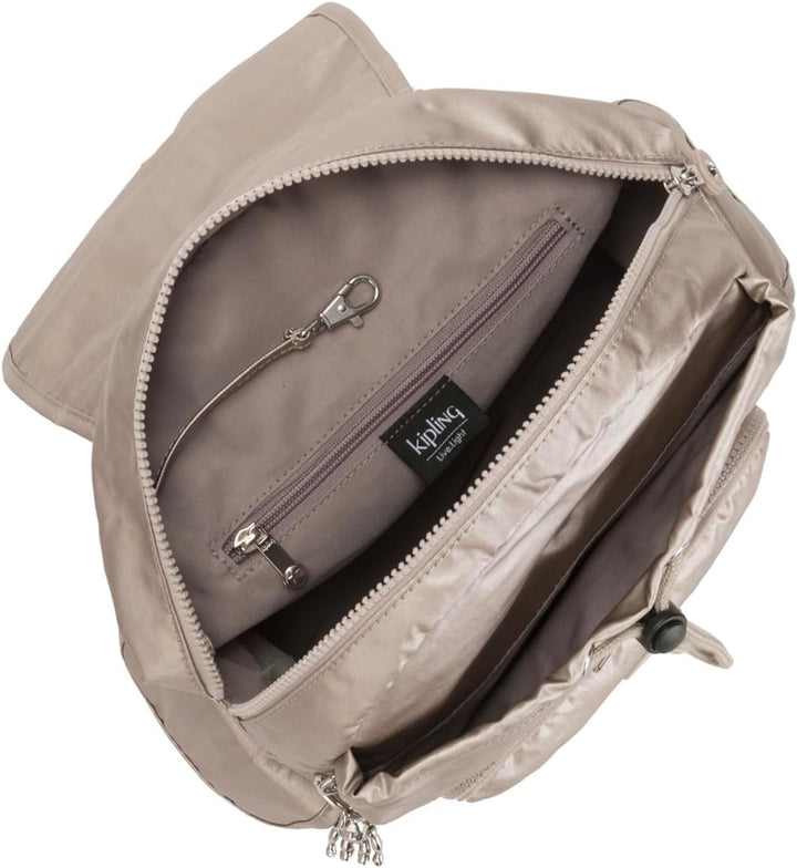 Kipling Damen City Pack Rucksack, Silber (Metallic Glow), 27x33.5x19 cm (B x H T) EU Einheitsgrösse