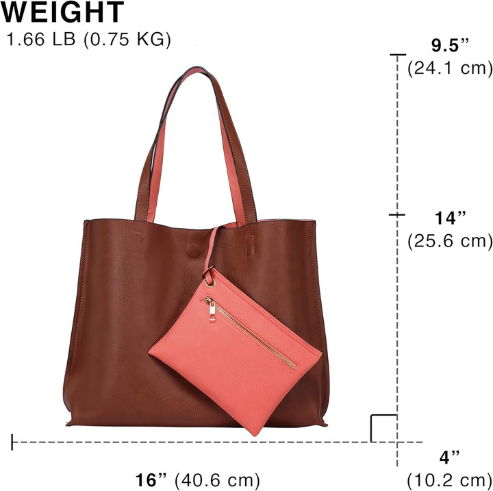 Scarleton stilvolle reversible tote handtasche für Damen, vegan leder schultertasche, hobo tasche, s