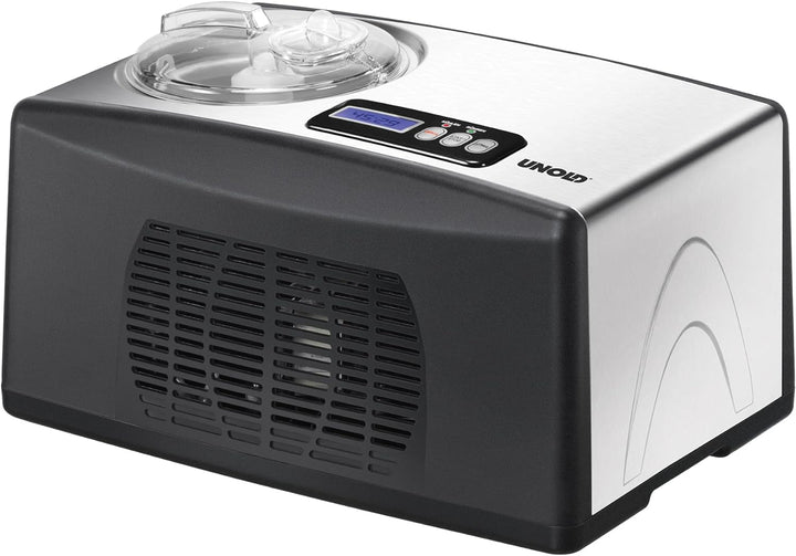UNOLD Eismaschine Cortina, mit Kompressor, 1,5 Liter Eiscreme, 48806 Schwarz-silber