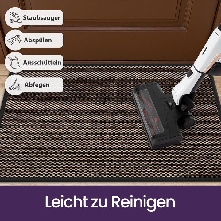 DEXI Fussmatte Innen 60 x 90 cm, rutschfest Schmutzfangmatte mit Gummirücken, absorbierend Fussmatte