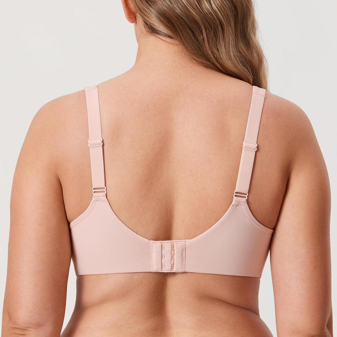 DELIMIRA Damen T Shirt BH mit Bügel Vollschalen Nahtlose BH Grosse Grössen Gepolstert 75C Nacktes Ro