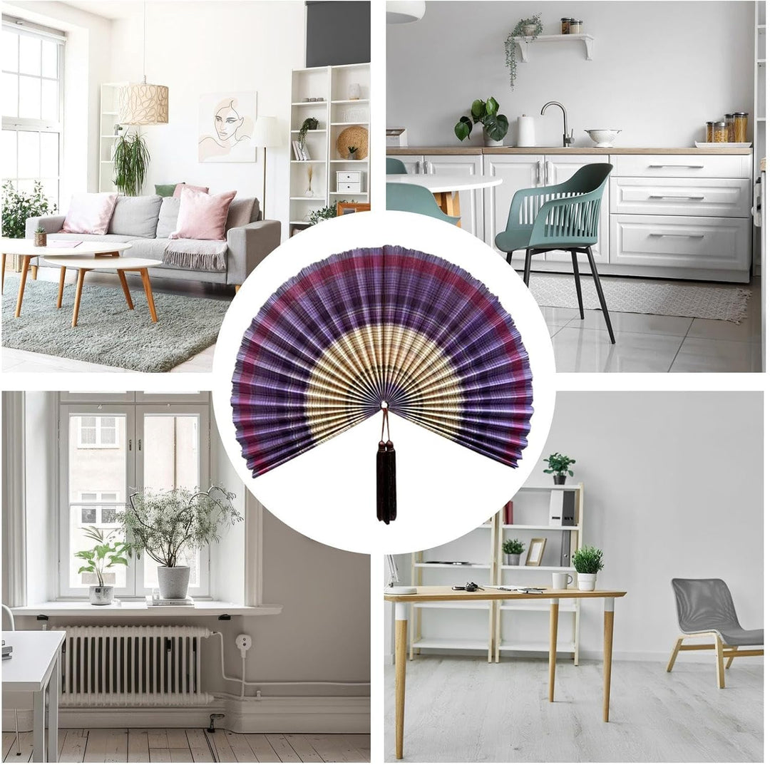 Generisch Wall Fan Decor - 100cm Foldable Hanging Ornament, Decorative Tassel Wall Fan, Elegant Room