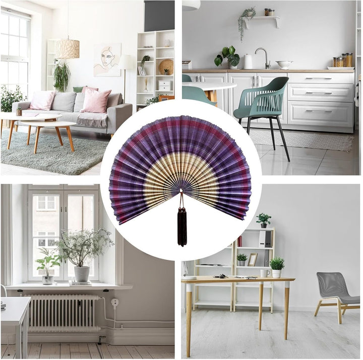 Generisch Wall Fan Decor - 100cm Foldable Hanging Ornament, Decorative Tassel Wall Fan, Elegant Room